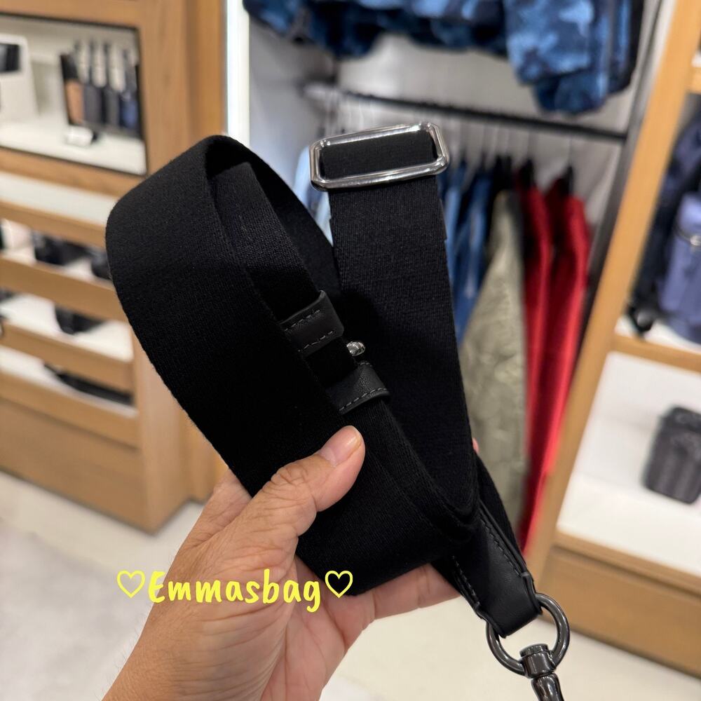 Coach Stanton Crossbody Bag In Signature Canvas Stripes CEB29 Gunmetal/Black - Picture 9 of 16